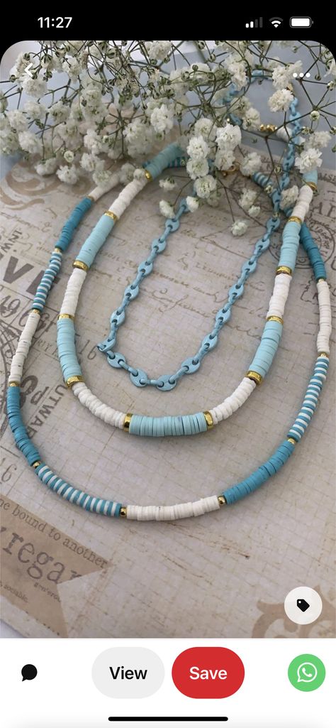 Heishi Jewelry, Clay Bead Necklace, Beaded Necklace Diy, Clay Bracelet, Diy Bracelet Designs, Diy Bracelets Patterns, Beads Bracelet Design, Handmade Jewelry Tutorials, Jewelry Accessories Ideas