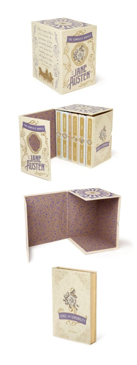 Jane Austen Box-set with magnetic lid case. Design by Ian Shimkoviak/theBookDesigners Dvd Case Design, Box Book Design, Book Packaging Design, Book Box Design, Book Packaging, Dvd Packaging, Movie Design, Book Design Inspiration, Box Set Books