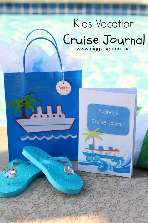 Kids Vacation Cruise Journal #freeprintables #cruise #journal #cricut #travel Travel Journal Diy, Kids Diy Gifts, Cruise Journal, Disney Cruise Fish Extender, Cruise Activities, Kids Travel Journal, Carribean Cruise, Cruise Kids, Cruise Gifts