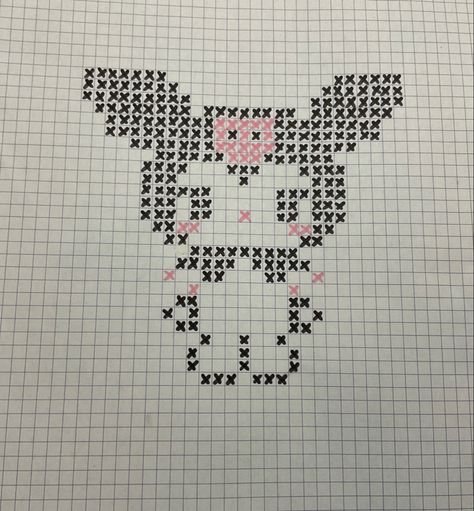 Pixel Art Sanrio, Art Sanrio, Kuromi Pfp, Birthday Card Making, Kad Nama, Birthday Card Ideas, Graph Paper Drawings, Hello Kitty Crafts, Easy Pixel Art