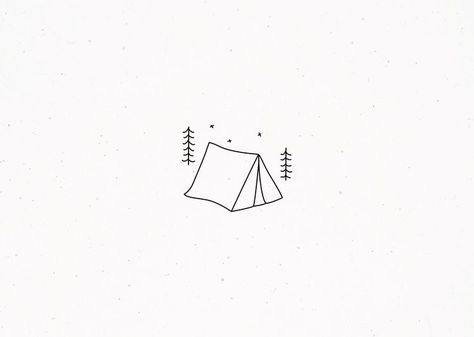 Tent Doodle, Shelter Drawing, Tent Tattoo, Tent Illustration, Tent Drawing, Camping Tattoo, Camping Illustration, Minimal Drawings, Simple Drawings