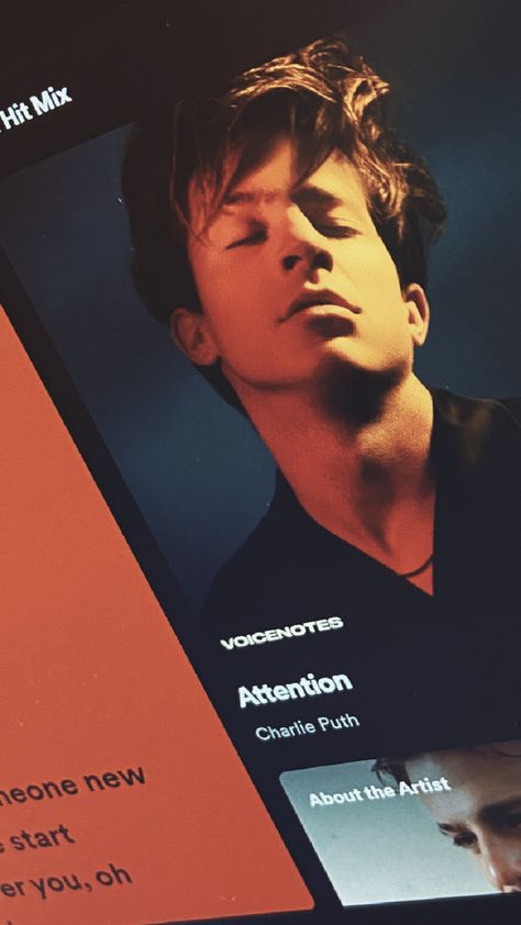 Attention Charlie Puth Aesthetic, Charlie Puth Wallpaper Aesthetic, Charlie Puth Aesthetic, Spotify Aesthetic Wallpaper, Charlie Puth Wallpaper, Music Spotify Aesthetic, Attention Charlie Puth, Wallpaper Cover, Ariana Grande Anime