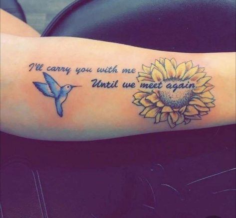 Meet Again Tattoo, Until We Meet Again Tattoo, Again Tattoo, Grandma Tattoos, Sunflower Tattoo Shoulder, Tribute Tattoos, Cross Tattoos For Women, Cute Hand Tattoos, Until We Meet Again