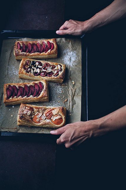 Puff pastry tarts Puff Pastry Tarts, Call Me Cupcake, Puff Pastry Tart, Fruit Tarts, Pastry Tart, Wontons, Fruit Tart, Stone Fruit, Tart Recipes