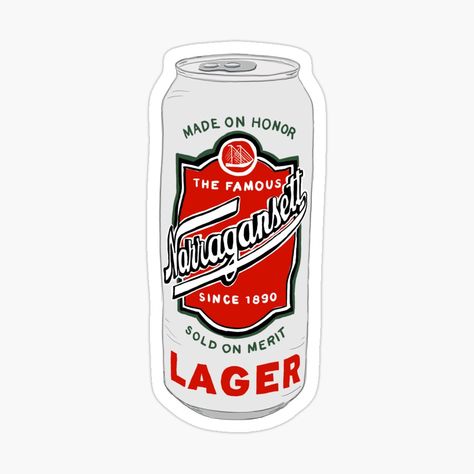 Narragansett Beer, Beer Logo, Craft Stickers, Coloring Stickers, Logo Sticker, Eye Catching Colors, Sticker Design, Ginger, Vinyl Sticker