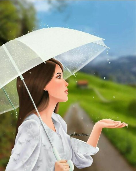 Dp For Girls Instagram, Girls Hidden Face, Hidden Face Dp, Anime Dp, Cartoon Dp, Aesthetic Dp, Ring Day, Instagram Cartoon, Umbrella