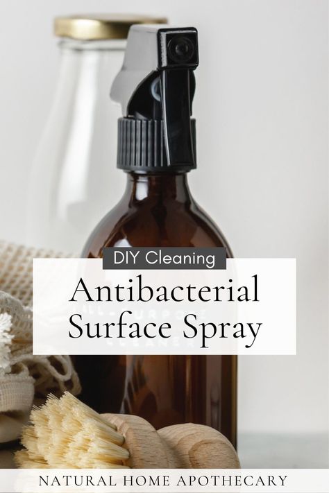 DIY Antibacterial Spray With Essential Oils - DIY Home Essential Oil Cleaning Spray, Easy Diy Bathroom, Clean Vibes, Natural Cleaning Supplies, Disinfectant Wipes, Natural Cleaning Solutions, Homemade Cleaning Supplies, Natural Disinfectant, Natural Bathroom