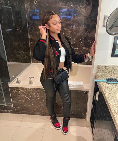 Simple Outfits Black Women, Simple Outfits Black, Red Jordan 1 Outfit, Cute And Simple Outfits, Bred Outfits, Cute Valentines Day Outfits, Outfits Black Women, Cute Skirt Outfits