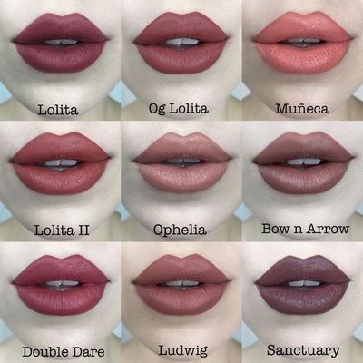 Kvd Liquid Lipstick Swatches, Kvd Lipstick Swatch, Dark Mauve Lipstick, Kvd Makeup, Mac Twig, Maybelline Matte Lipstick, Lipstick Photography, Colourpop Liquid Lipstick, Huda Beauty Lipstick