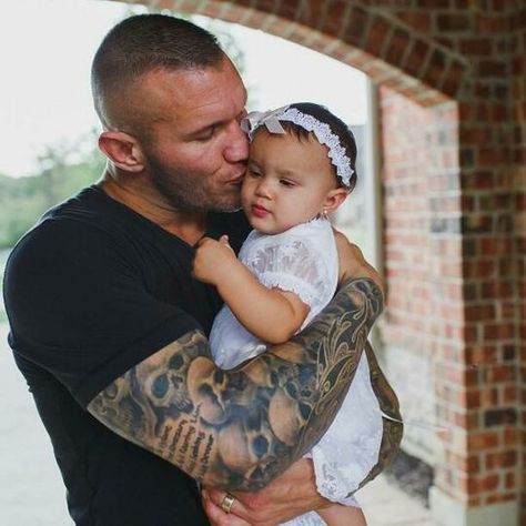 Randy Orton with his daughter Brooklyn Rose Randy Orton Tattoo, Bmx Cycles, Randy Orton Wwe, Daniel Bryan, Alexa Bliss, Bella Twins, Wrestling Superstars, Randy Orton, Dwayne The Rock