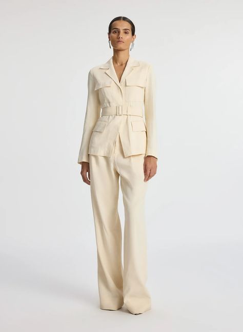 A.L.C. Savannah Stretch Linen Jacket | ALCltd.com Safari Jacket Women, Safari Outfit Women, Linen Suits Women, Safari Outfit, Classy Fits, Linen Suits, Safari Jacket, Blazer Designs, Safari Style