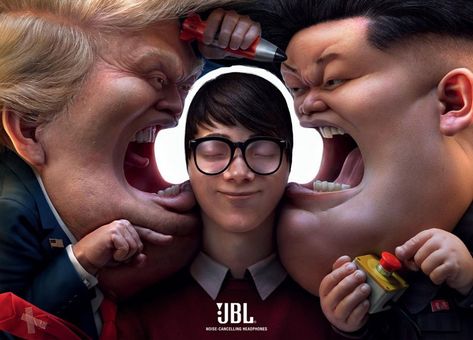 A Powerful 2017 Noise-Cancelling Headphone Campaign by JBL Clever Advertising, 광고 디자인, Creative Advertising Design, Publicidad Creativa, Great Ads, Guerilla Marketing, Advertising Ads, Noise Cancelling Headphones, Print Advertising