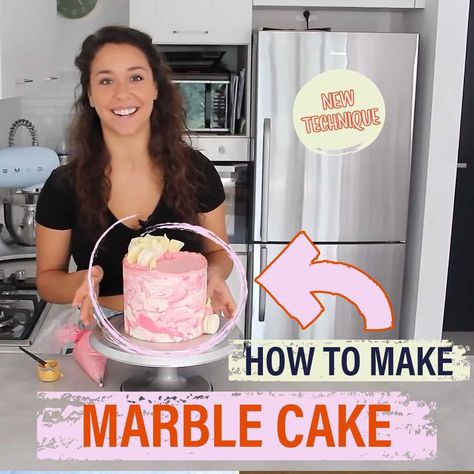 Buttercream Marble Cake Tutorial, Marbled Buttercream Cake Tutorial, Marble Buttercream Cake, Marbled Buttercream, Marble Buttercream, Buttercream Techniques, Cupcake Jemma, Spooky Cake, 25th Bday