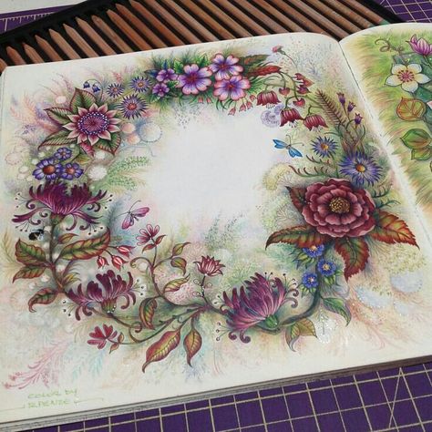 Basford World Of Wonder, Johanna Basford Worlds Of Wonder, World Of Flowers Johanna Basford, Johanna Basford World Of Flowers, Enchanted Forest Coloring Book Johanna Basford, Pencil Coloring, Basford Secret Garden, Joanna Basford Coloring, Enchanted Forest Coloring Book