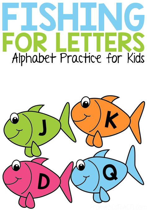 Practice the letters of the alphabet with your preschooler or kindergartner and this fun fishing for letters game! Fishing For Letters, Alphabet Learning Games, Ocean Theme Preschool, Ocean Theme Classroom, Fish Activities, Theme Preschool, Letter Games, Preschool Resources, Abc Activities