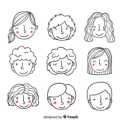 Minimal Cartoon Character, Cartoon Drawings People, People Avatar, Drawn People, 가족 일러스트, Face Doodles, Doodle People, Dibujo Simple, People Drawing