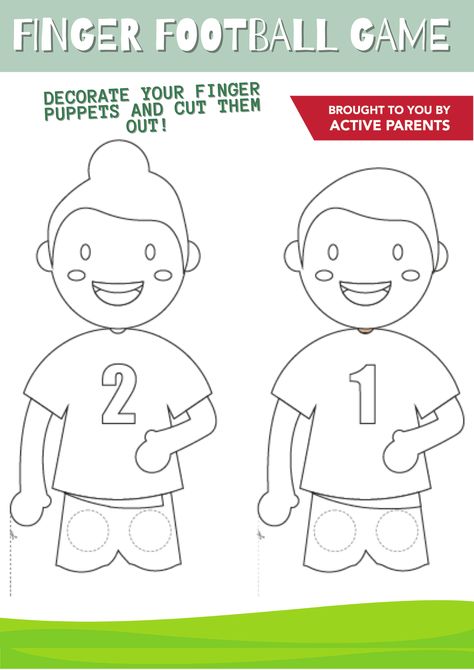 Football Template, Summer Jobs, Finger Puppets, Football Game, Sports Theme, Football Games, Preschool Crafts, Summer Camp, Puppets