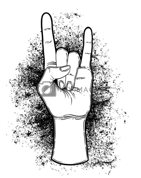 Rock On Sign, Rock And Roll Sign, Image Rock, Rock Sign, Hand Drawn Illustration, Human Hand, Yay Images, Rock On, Drawn Illustration