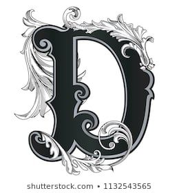 Fancy Letter D Design, Ornamental Letters, Ornamental Lettering, D Letter Images, Monogram Logo Letters, Old English Alphabet, Vintage Calligraphy, Lettering Styles Alphabet, Letter Art Design