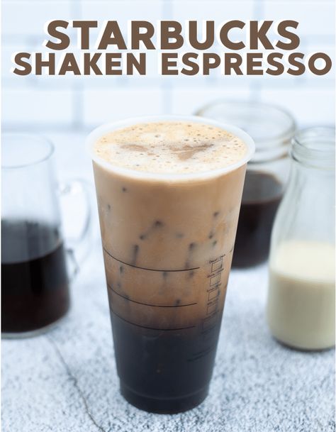 Diy Shaken Espresso, Shaken Expresso Ideas Starbucks, Starbucks Shaken Espresso, Shaken Expresso, Shaken Espresso At Home, Shaken Espresso Recipe, Expresso Recipes, Brown Sugar Oatmilk Shaken Espresso, Blended Coffee Recipes