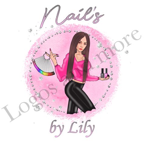 Logo cartoon de prothesiste ongulaire Logo Cartoon, Nail Artist, Lily, Logos