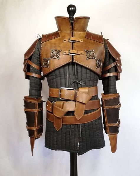 Geralt Costume, Witcher Armor, Armor Drawing, Armor Dress, Armor Clothing, Cosplay Armor, Larp Costume, Shoulder Armor, Leather Armor