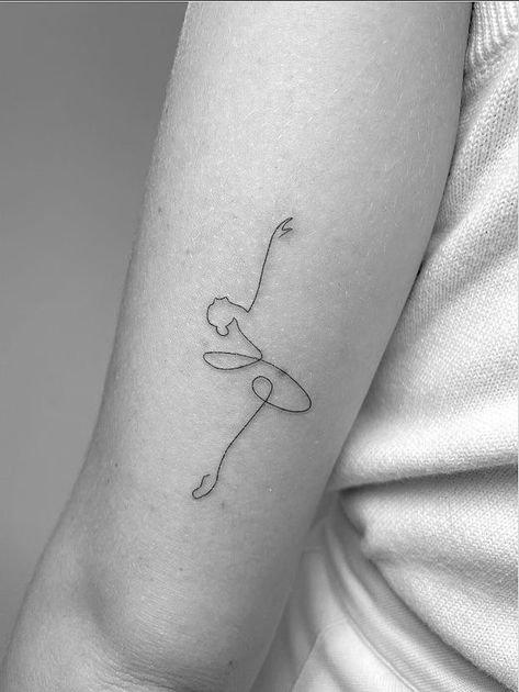 Tattoos For Dancers Small, Dainty Ballerina Tattoo, Ballet Inspired Tattoos, Tiny Ballerina Tattoo, Small Tattoos Dance, Dance Tatoos Small, Dancing Tattoo Small, Dance Inspired Tattoos, Ballerina Tattoo Small