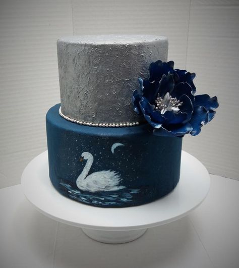 Swan cake - http://cakesdecor.com/cakes/313361-swan-cake Lake Cake, Swan Cake, Couture Cakes, Bird Cakes, Doughnut Cake, Elegant Cakes, Wedding Cake Inspiration, Cake Designs Birthday, Gorgeous Cakes