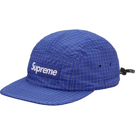 SUPREME CONTRAST RIPSTOP CAMP CAP ROYAL. #supreme Parachute Bag, Streetwear Caps, Supreme Hat, Distinguished Gentleman, Headwear Fashion, Five Panel Cap, Unusual Clothes, Barber Shop Decor, Camp Style