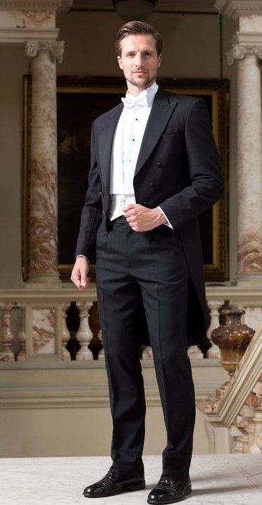 White Tie Tuxedo, Valentines Ball, White Tie Wedding, Mens Suit Black, Tuxedo With Tails, Vintage Suit Men, White Wedding Suit, Formal Wedding Attire, Groom Tux