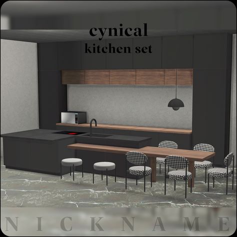 Sims 4 Kitchen Cabinets, Living Room Sims 4, Kitchen Set Cabinet, Resource Furniture, Sims 4 Kitchen, Kitchen Objects, Mod Furniture, Modern Bathroom Tile, Casas The Sims 4