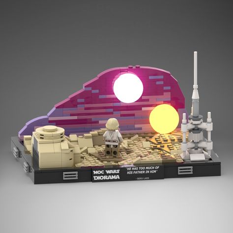 Lego Star Wars Tatooine, Lego Star Wars Room, Lego Moc Star Wars, Lego Star Wars Game, Lego Star Wars Moc, Binary Sunset, Lego Diorama, Lego Star Wars Mini, Leaving Cert