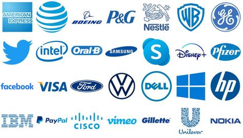 Most famous logos in blue Blue Names, Company Logos, Famous Logos, Simple Designs To Draw, Symbols And Meanings, Portfolio Site, Clean Bedroom, Celtic Symbols, Online Logo