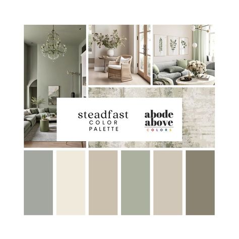 Steadfast Home Color Palette Sherwin Williams 2024 Whole House Color Scheme Interior Paint Design Grey, Beige, Green, Off-white - Etsy UK Grey Interior Color Scheme, Grey White Tan Green Bedroom, Home Wall Color Palette, Colors That Compliment Taupe, Grey Green Cream Color Schemes, Black Tan And Sage Living Room, Grey Tan And Green Living Room, Grey White Green Color Palette, Sage Green And Neutral Color Palette