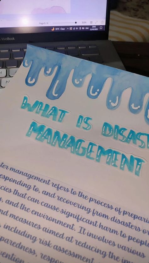 #disastermanagement #project #handmadeproject Disaster Management Project File, Disaster Management Cover Page, Disaster Management Project Cover Page, Sst Project Ideas, Social Project Cover Page Ideas, Manila Paper Design Ideas For Reporting, Aknowlegment For Project, Conclusion For Project Design, Social Science Project Cover Page