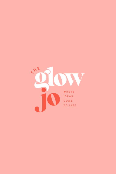 Creative and bold logo design for The GlowJo - podcast and online space for creatives and entrepreneurs. This logo is part of the brand design project done by Chloe Leonard Studio. In line with a vibrant and dynamic aesthetic this brand identity project features logos, brand marks, color palette, brand patters and typography suite. Click on the link above to discover more client projects. New Logos Ideas, Podcast Logos Inspiration, Local Brand Logo, Logo With Color, Glow Logo Design Ideas, Creative Studio Logo Brand Identity, Podcast Logo Ideas Aesthetic, Two Word Logo Design, Podcast Color Palette