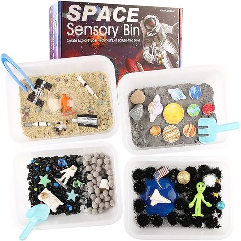 Amazon.com: Space Themed Toys Sensory Bin Filler,Planet Toys for Kids, Universe Solar System Toys for Autistic Children, Space Astronauts Sensory Toys for Toddlers with 9 Planets, Sand, 3 Tools and More : Toys & Games Space Slime, Planet Toys, Sensory Toys For Toddlers, Space Astronauts, 9 Planets, Fall Preschool Activities, Moon Crafts, Unique Gifts For Kids, Toys For Toddlers