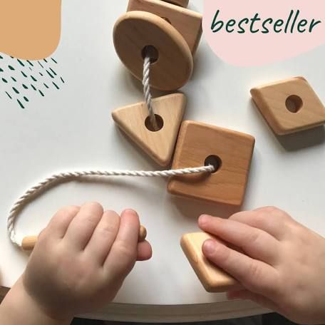 Wood Kids Toys, Lacing Toy, Shapes For Toddlers, Toy Gift Guide, Wooden Toys Diy, Geometry Shapes, Wood Moon, Wooden Toys For Toddlers, Toy Making