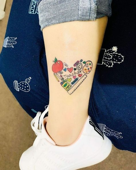 Teaching Tattoos, Animal Design Tattoo, Teacher Tattoos, Ankle Tattoos, Tasteful Tattoos, Design Tattoo, Ankle Tattoo, Animal Tattoos, Animal Design