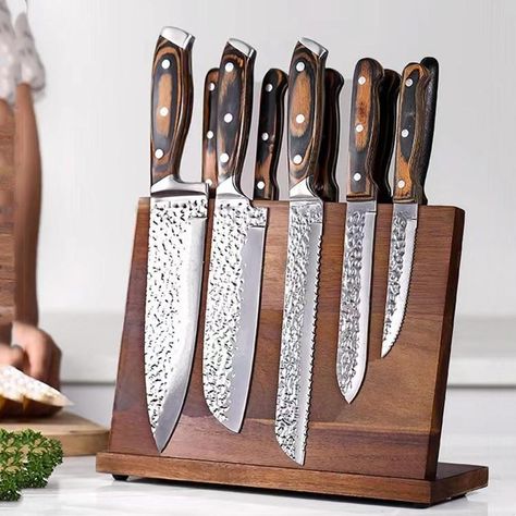 Solid Wood Magnetic Knife or Knives Holder Kitchen Creative Multifunctional Storage Block for Kitchen Knives Wooden Thanksgiving Christmas Entertaining Gift for Him Magnetic Knife Block, Kitchen Knife Storage, Kitchen Knife Holder, Magnetic Knife Rack, Kitchen Utensil Storage, Kitchen Counter Organization, Magnetic Knife Blocks, Knife Organization, Magnetic Knife Holder