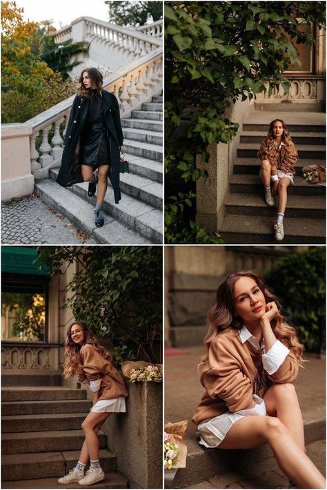 Spring Photoshoot Ideas Outdoor, Outdoor Street Photoshoot, Street Shoot Photography, Urban Portraits Women, Boho Photo Session, Street Photography Poses Women, Street Photoshoot Ideas, Photoshoot Female, Poses Tips