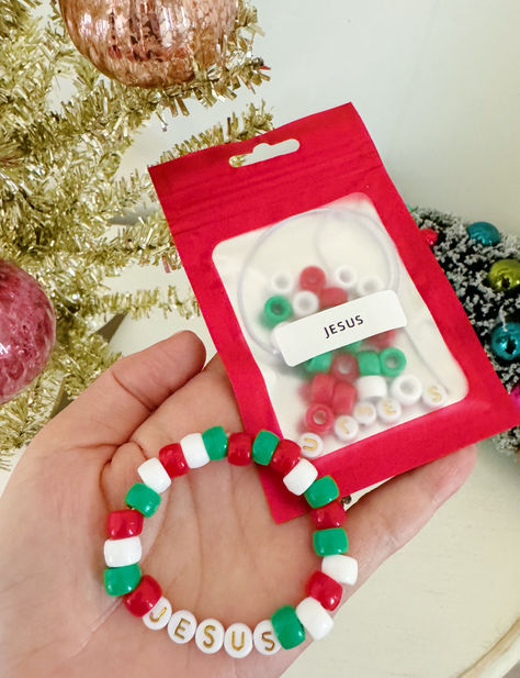 Christmas Party Activity, Jesus Bracelet, Holiday Party Activities, Christmas Party Activities, Class Activity, Diy Party Favors, Kit Christmas, Holiday Party Favors, Christmas Jesus