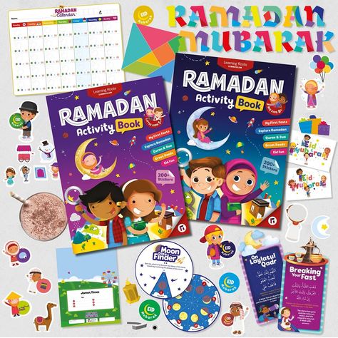 Things to do. Things to design. Things to make. These books are bursting with tonnes of activities, bucket loads of stickers, pull-outs,… Ramadan Activity Book, Ramadan Activity, Eid Moon, Moon Store, About Ramadan, Ramadan Kids, Eid Stickers, Eid Crafts, Ramadan Activities