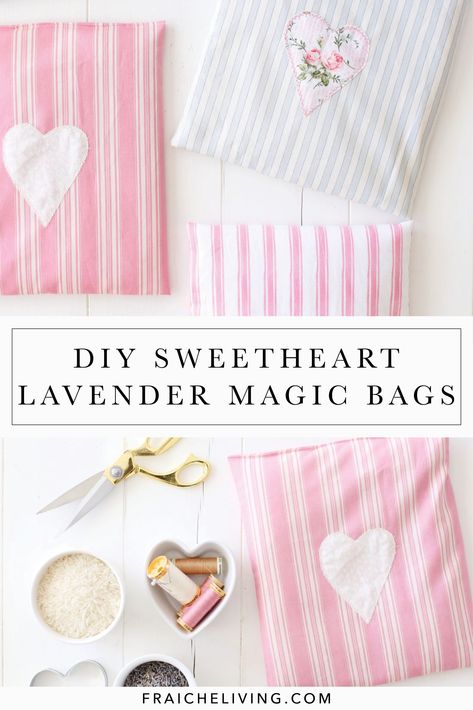 Rice bags (aka Magic Bags) have kept me warm for years ever since my Mom started making them about 2 decades ago! It’s time to whip out the sewing machine and make these Lavender Sweetheart Magic Bags! Pop them in the microwave for 1-2 minutes and you have an INSTANT heat bag that smells so amazing! Wouldn’t these make the cutest DIY Christmas gift?! #DIY #christmasgifts #DIYchristmasgifts #madewithlove #homemade Diy Magic Bag Heating Pads, Lavender Rice Bag Diy, Diy Heating Pad Microwavable, Rice Bags Diy Heating Pads, Rice Therapy Bags, Diy Rice Bags, Lavender Magic, Rice Bag Heating Pad, Diy Heat Pack