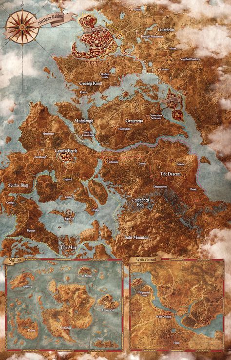 Painted map for The Witcher 3: Wild Hunt. Felix Pictures, Full World Map, Fictional Maps, Box City, Rpg Wallpaper, Dessin Game Of Thrones, Super Mario Rpg, Fantasy Map Making, Imaginary Maps