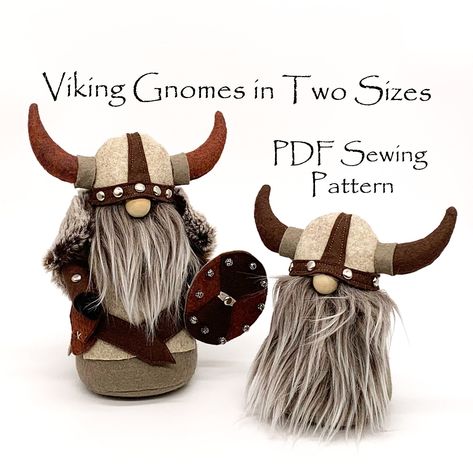 Viking Gnomes, Gnome Sewing Pattern, Viking Gnome, Gnome Sewing, Viking Christmas, Nordic Gifts, Viking Pattern, Gnome Tutorial, Gnome Pattern