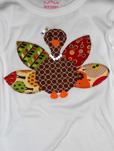 Thanksgiving Shirt Turkey Applique, Turkey Template, Turkey Pattern, Applique Tutorial, Applique Templates, Shirt Diy, Sewing Appliques, Applique Pattern, Machine Applique