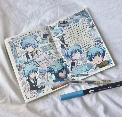 Character Journaling, Jurnal Visual, Anime Sketchbook, Project Journal, Character Journal, Scrapbook Inspo, Exam Study Tips, Anime Journal, Journal Stuff