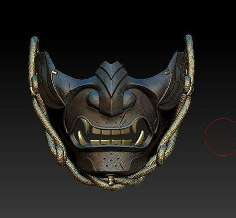 Ghost Of Tsushima Mask Tattoo, Samurai Mask Art, Shogun Mask, Samurai Half Mask, Mascara Samurai, Ghost Of Tsushima Mask, Mempo Mask, Mascara Hannya, Japanese Demon Mask