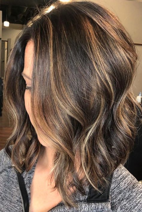 51 Textured Lob Hairstyle Ideas to Copy in 2024 – Scan to Talk Grey Blending Brunette, Lob Hairstyle Ideas, Grey Blending, Textured Lob, Warm Balayage, Blonde Ends, Warm Brunette, Blonde Tones, Tousled Waves